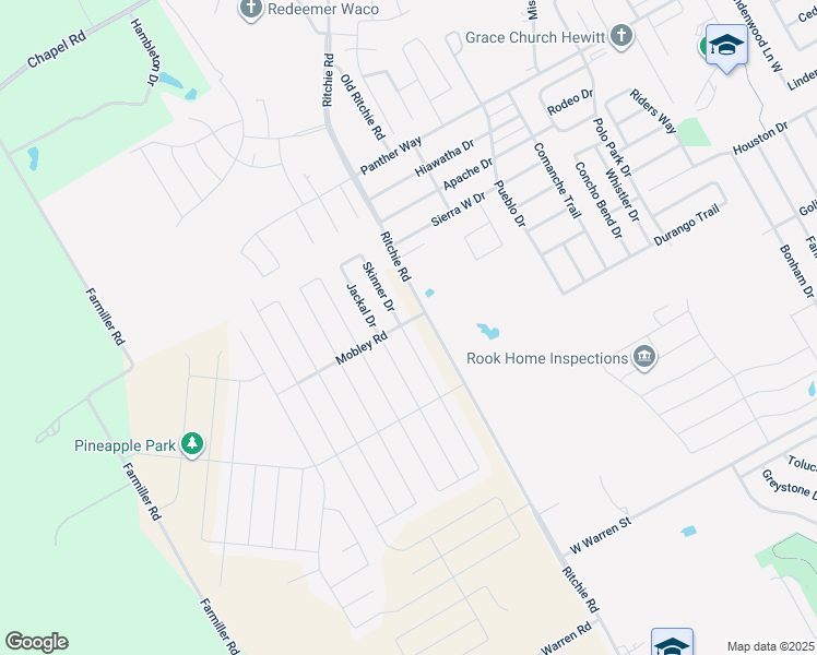 map of restaurants, bars, coffee shops, grocery stores, and more near 2828 Skinner Drive in Lorena
