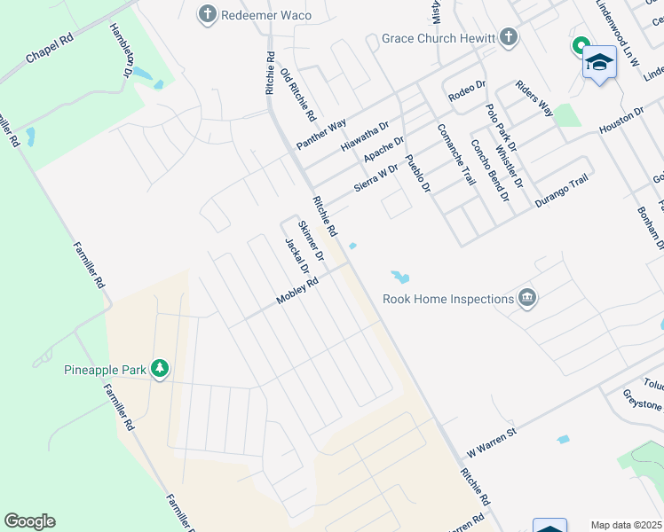 map of restaurants, bars, coffee shops, grocery stores, and more near 2828 Skinner Drive in Lorena