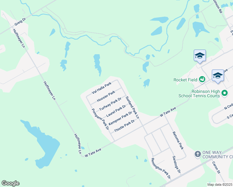 map of restaurants, bars, coffee shops, grocery stores, and more near 1209 Hoosier Park in Robinson