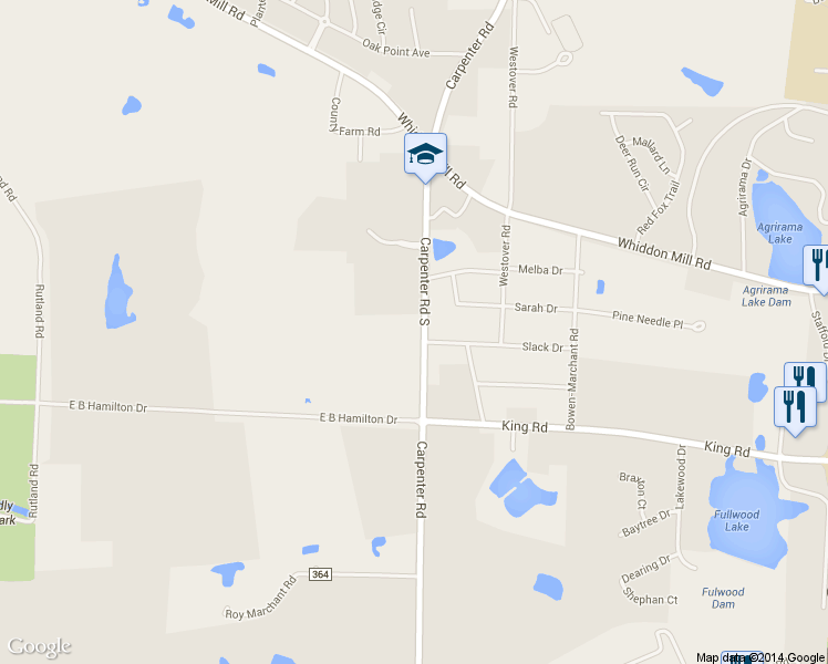 map of restaurants, bars, coffee shops, grocery stores, and more near 1482 Carpenter Road South in Tifton