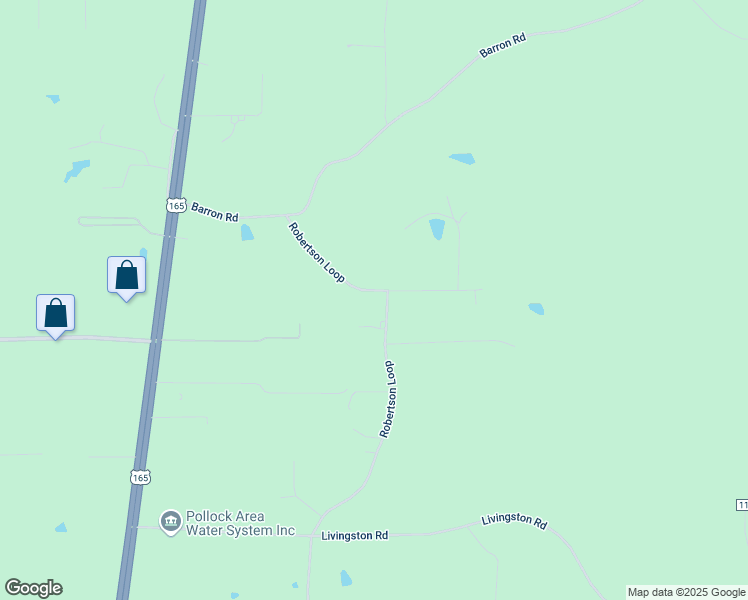 map of restaurants, bars, coffee shops, grocery stores, and more near 224 Robertson Loop in Pollock