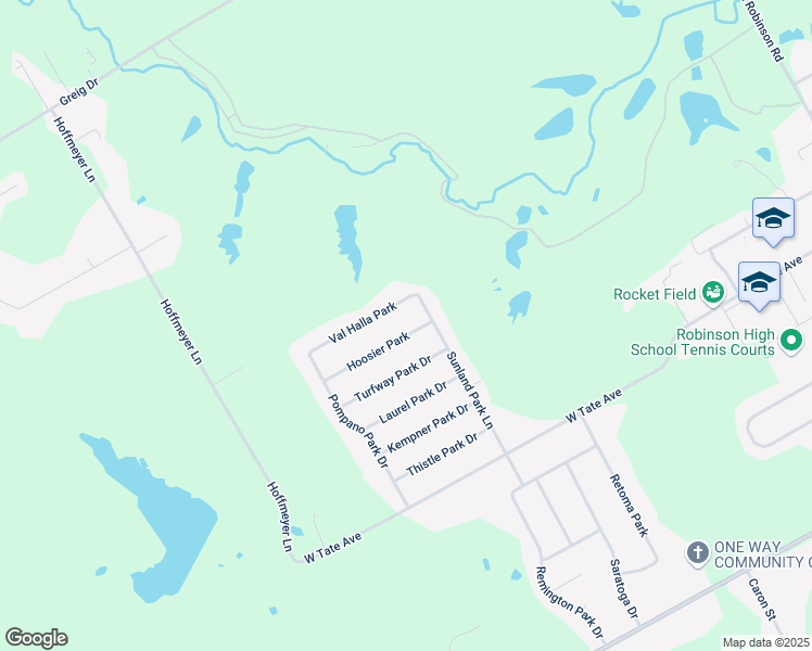 map of restaurants, bars, coffee shops, grocery stores, and more near 1209 Hoosier Park in Robinson