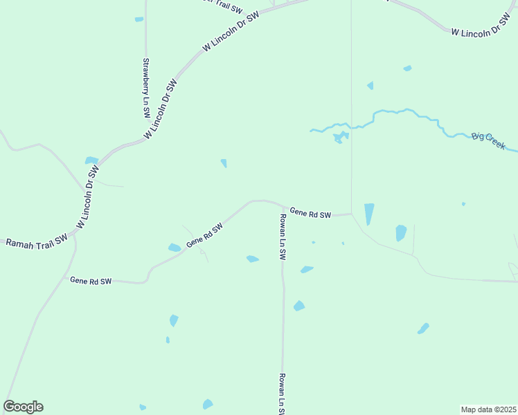 map of restaurants, bars, coffee shops, grocery stores, and more near 2098-2176 Gene Road Southwest in Brookhaven