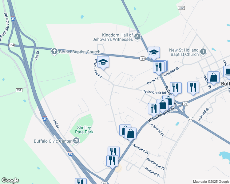 map of restaurants, bars, coffee shops, grocery stores, and more near 130 Lee Street in Buffalo