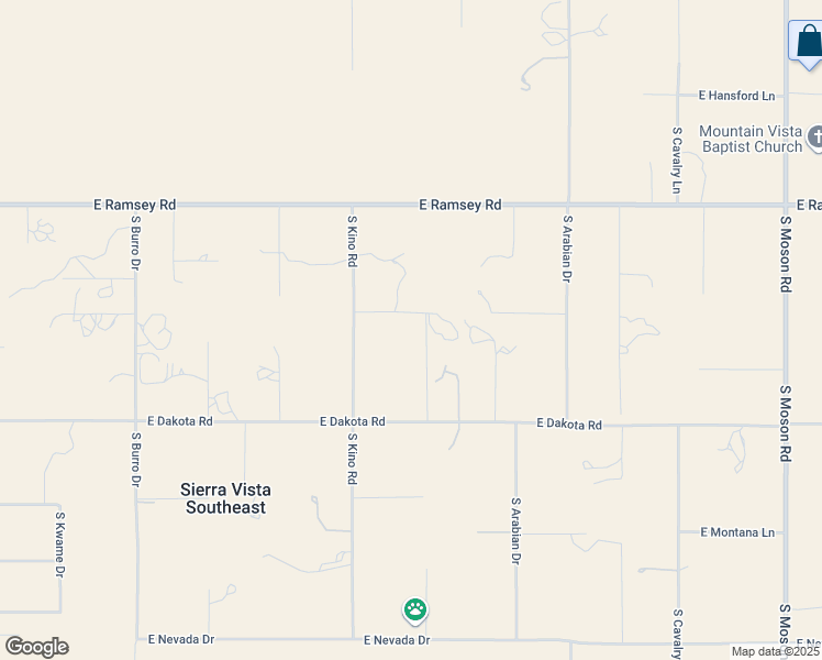 map of restaurants, bars, coffee shops, grocery stores, and more near 5843 South Kino Road in Hereford