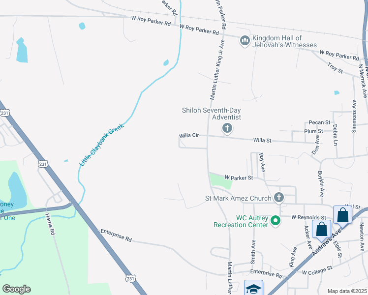 map of restaurants, bars, coffee shops, grocery stores, and more near 271 Willa Circle in Ozark