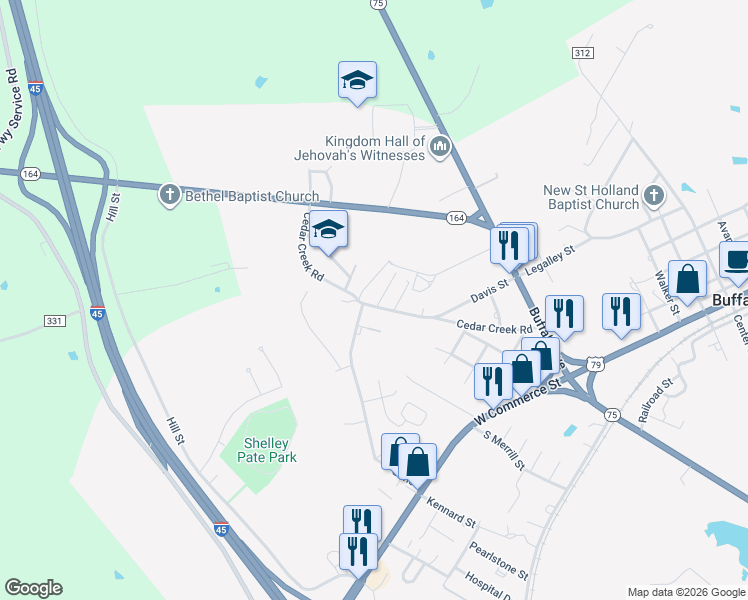 map of restaurants, bars, coffee shops, grocery stores, and more near 102 Merriman Stret in Buffalo