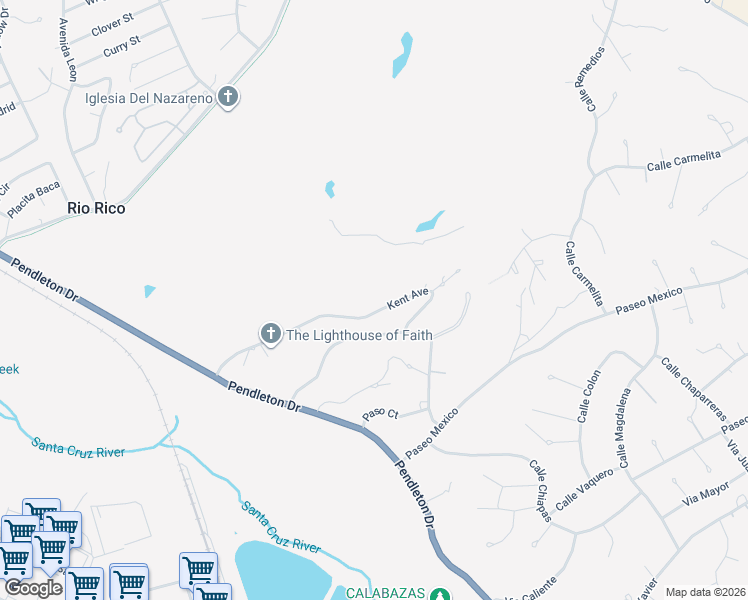 map of restaurants, bars, coffee shops, grocery stores, and more near 26 Kent Avenue in Rio Rico