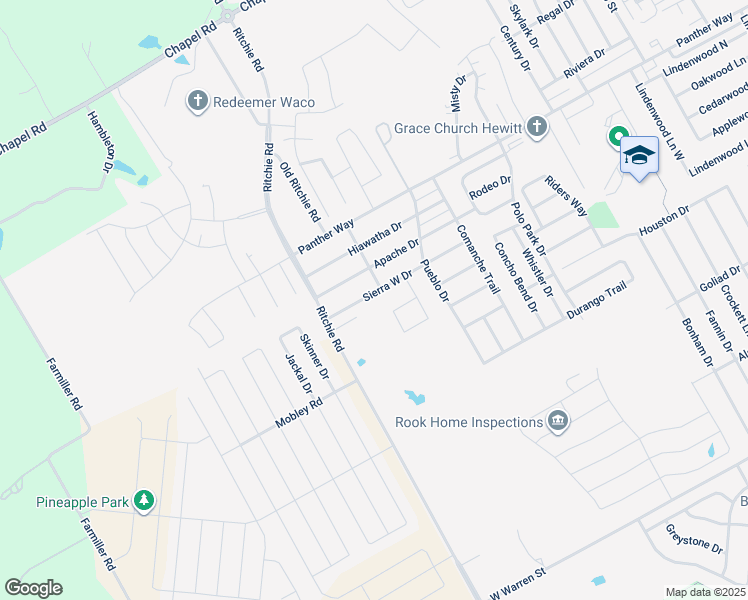 map of restaurants, bars, coffee shops, grocery stores, and more near 10708 Sierra West Drive in Waco