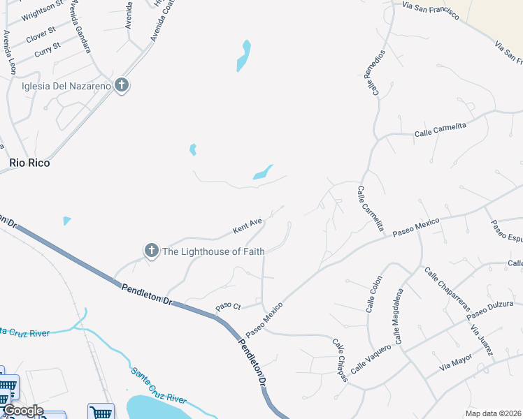 map of restaurants, bars, coffee shops, grocery stores, and more near 40 Kent Avenue in Rio Rico