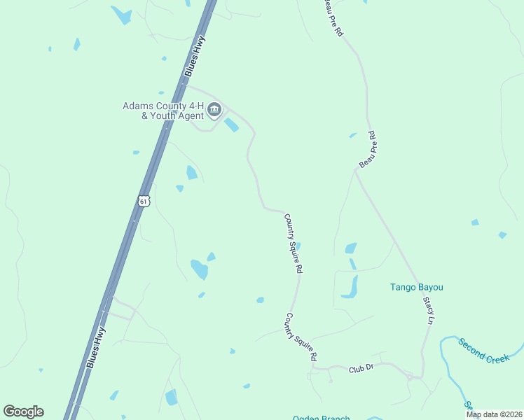 map of restaurants, bars, coffee shops, grocery stores, and more near Country Squire Road in Natchez