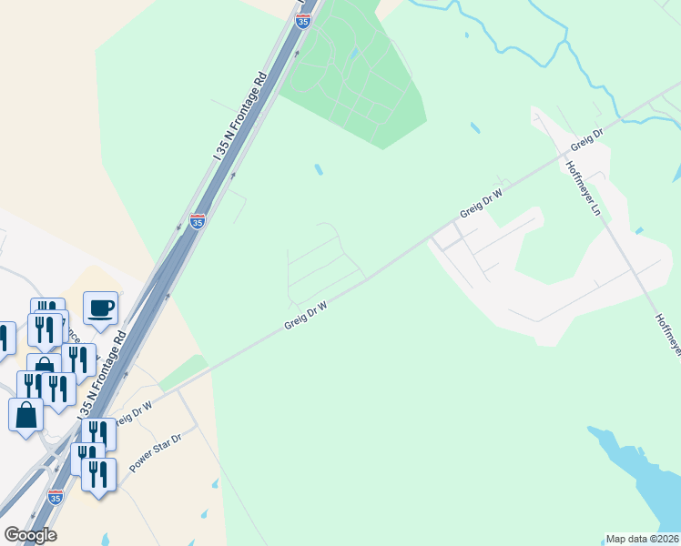 map of restaurants, bars, coffee shops, grocery stores, and more near 2500 Massey Lane in Robinson