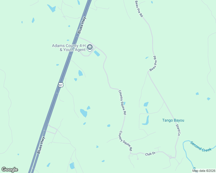 map of restaurants, bars, coffee shops, grocery stores, and more near Country Squire Road in Natchez