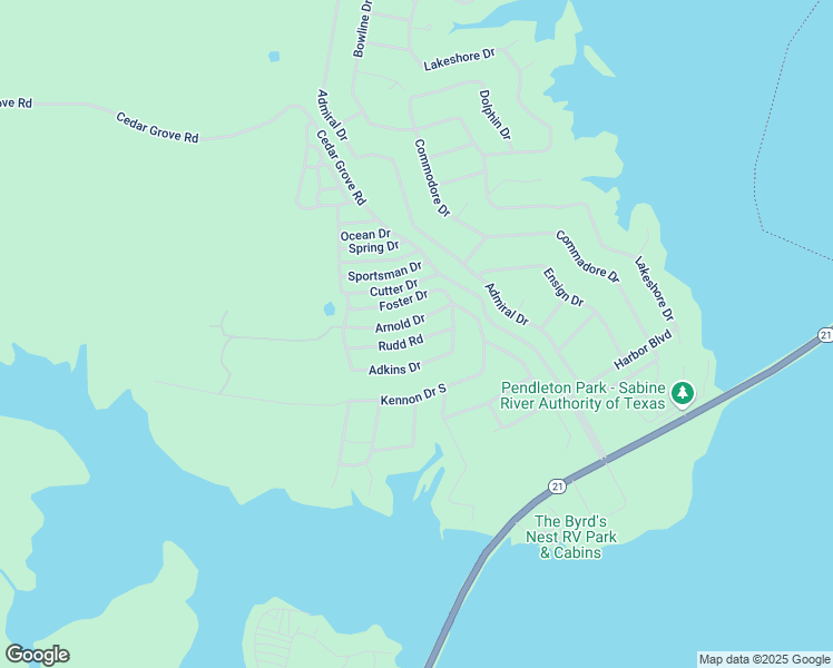 map of restaurants, bars, coffee shops, grocery stores, and more near Arnold Drive in Hemphill