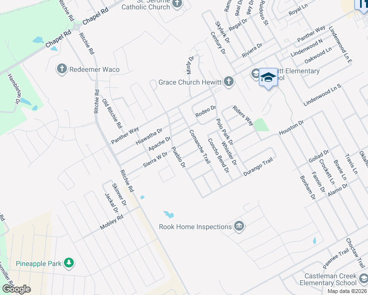 map of restaurants, bars, coffee shops, grocery stores, and more near 10320 Sierra W Dr in Waco