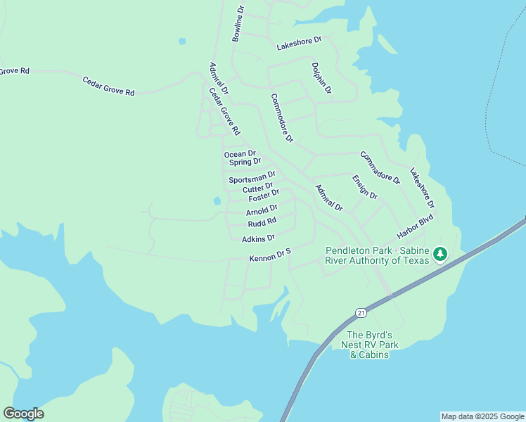 map of restaurants, bars, coffee shops, grocery stores, and more near Arnold Drive in Hemphill