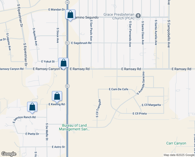 map of restaurants, bars, coffee shops, grocery stores, and more near 4200 East Ramsey Road in Hereford