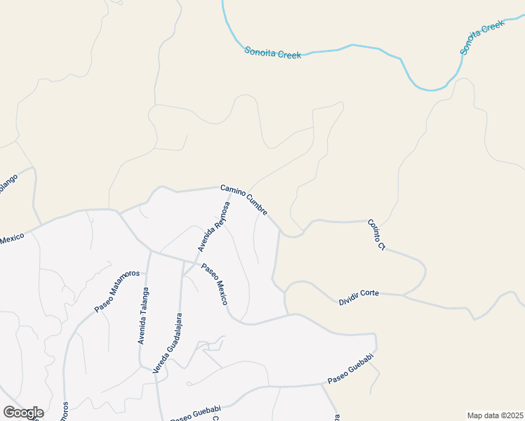 map of restaurants, bars, coffee shops, grocery stores, and more near 225-245 Camino Cumbre in Rio Rico