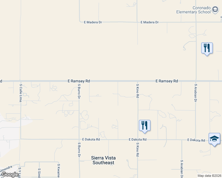 map of restaurants, bars, coffee shops, grocery stores, and more near 5656 South Red Tail Lane in Hereford