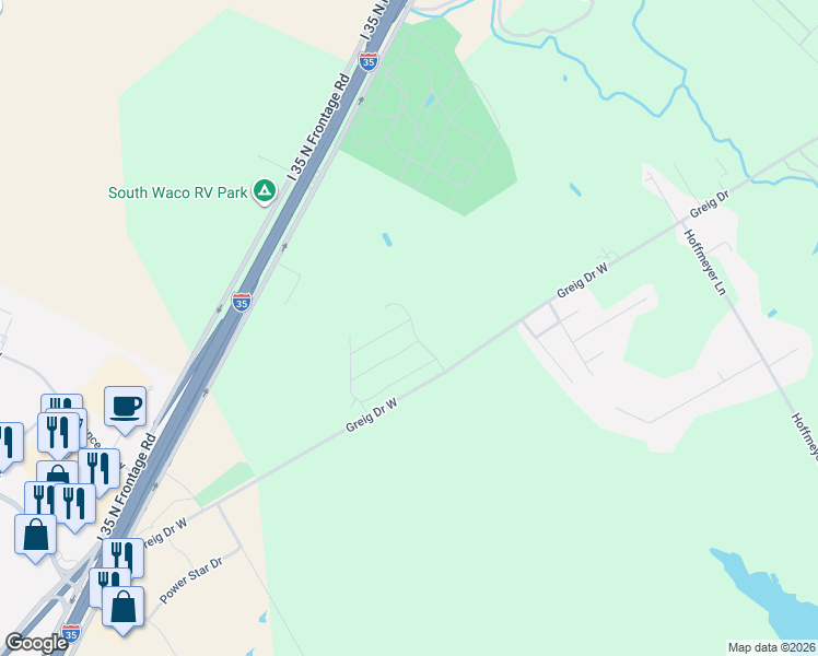 map of restaurants, bars, coffee shops, grocery stores, and more near 729 Heston Circle in Waco