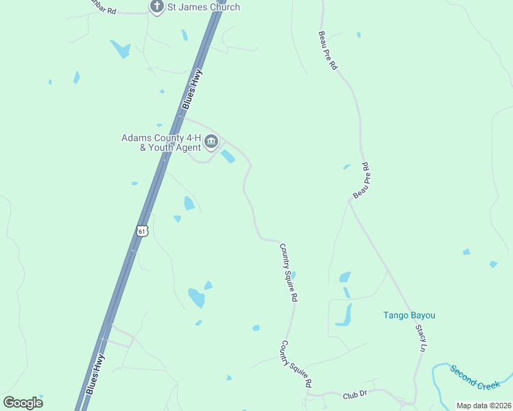 map of restaurants, bars, coffee shops, grocery stores, and more near 29 Country Squire Road in Natchez