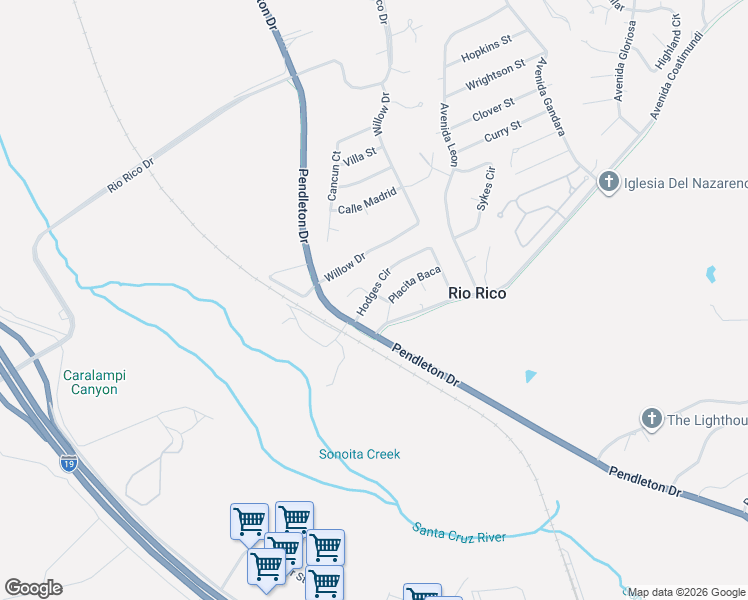 map of restaurants, bars, coffee shops, grocery stores, and more near 377 Placita Baca in Rio Rico