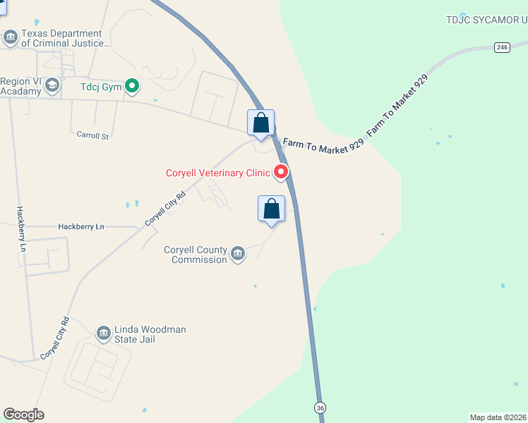 map of restaurants, bars, coffee shops, grocery stores, and more near 448 Cattle Drive in Gatesville