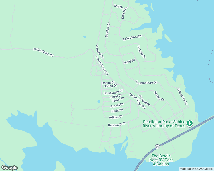 map of restaurants, bars, coffee shops, grocery stores, and more near 130 Coral Drive in Hemphill