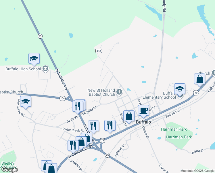 map of restaurants, bars, coffee shops, grocery stores, and more near 37 Sand Street in Buffalo