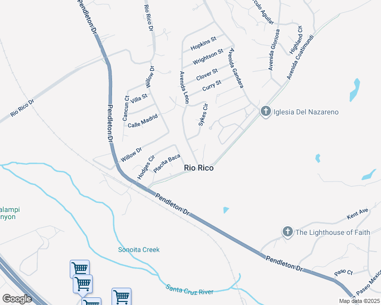 map of restaurants, bars, coffee shops, grocery stores, and more near 1128 Avenida Leon in Rio Rico