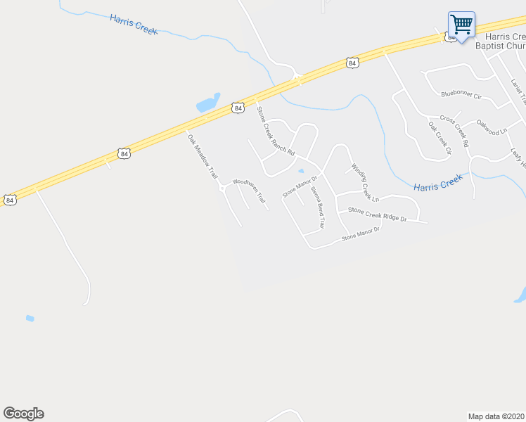 map of restaurants, bars, coffee shops, grocery stores, and more near 254 Woodhaven Trail in McGregor