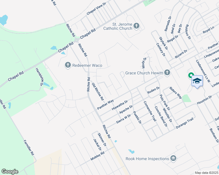 map of restaurants, bars, coffee shops, grocery stores, and more near 2300 Nicholas Street in Waco