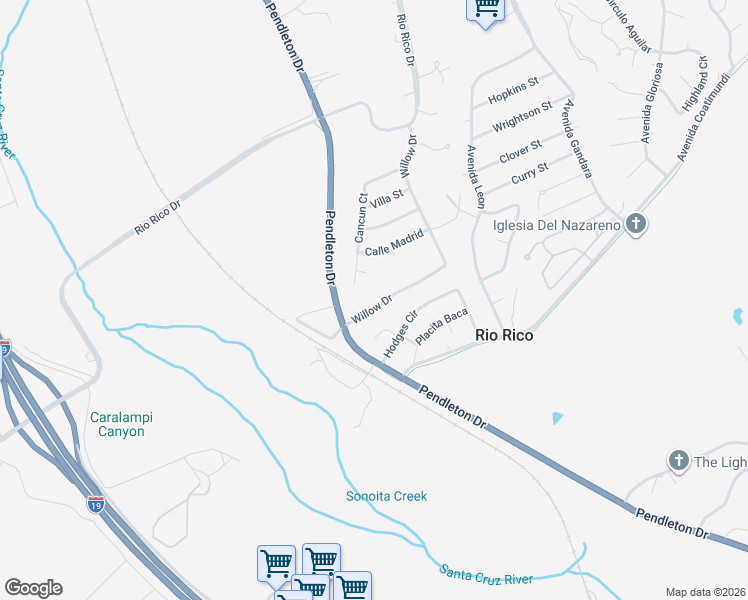 map of restaurants, bars, coffee shops, grocery stores, and more near 364 Willow Drive in Rio Rico
