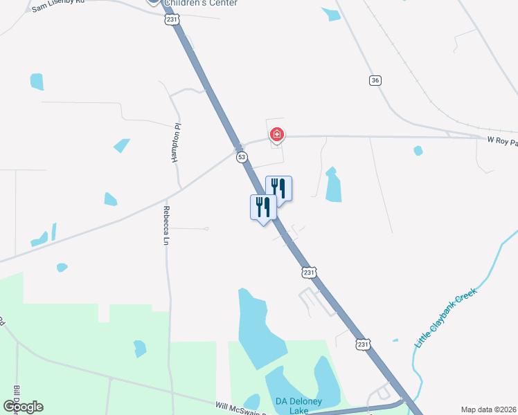 map of restaurants, bars, coffee shops, grocery stores, and more near 1394 North US Highway 231 in Ozark