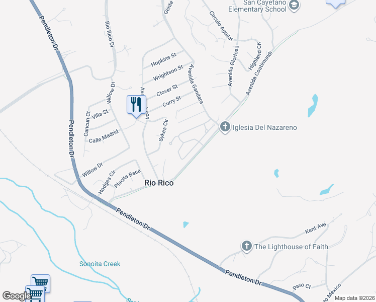 map of restaurants, bars, coffee shops, grocery stores, and more near 1160 Circulo Canario in Rio Rico
