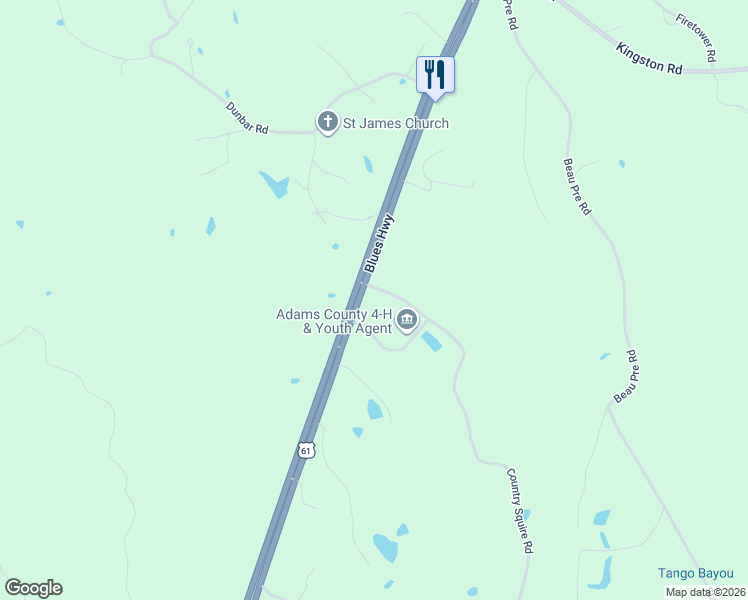 map of restaurants, bars, coffee shops, grocery stores, and more near 2 Country Squire Road in Natchez