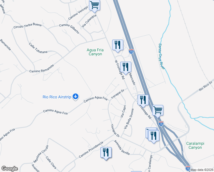 map of restaurants, bars, coffee shops, grocery stores, and more near 1092 Vista De Los Alamos in Rio Rico