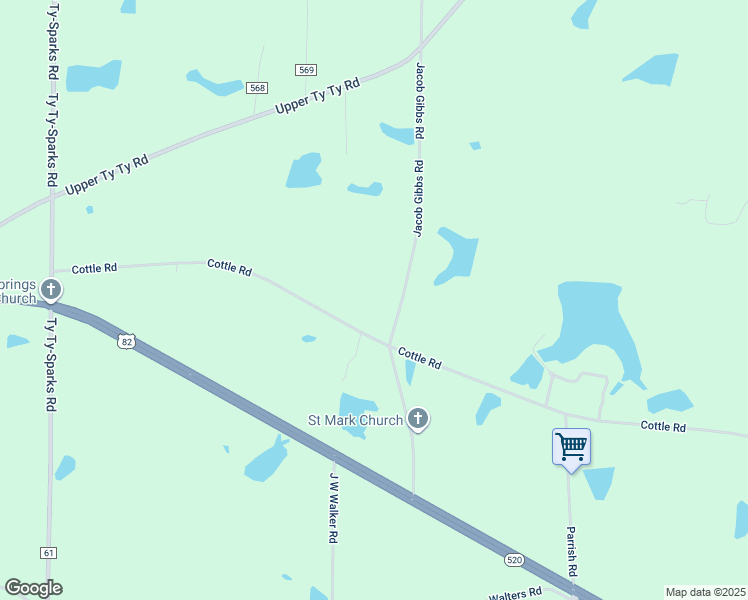 map of restaurants, bars, coffee shops, grocery stores, and more near 85 Jacob Gibbs Road in Ty Ty