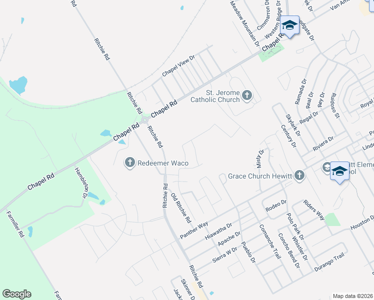 map of restaurants, bars, coffee shops, grocery stores, and more near 1904 Ambrose Street in Waco