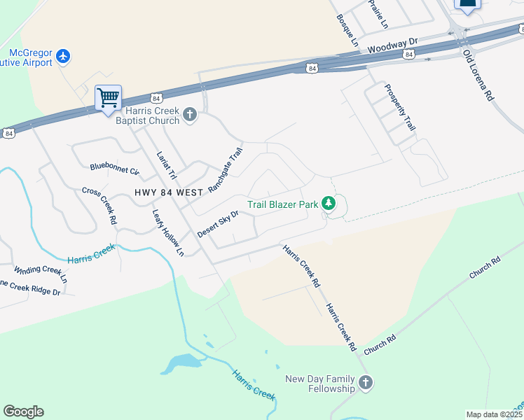 map of restaurants, bars, coffee shops, grocery stores, and more near 303 Desert Sky Drive in McGregor