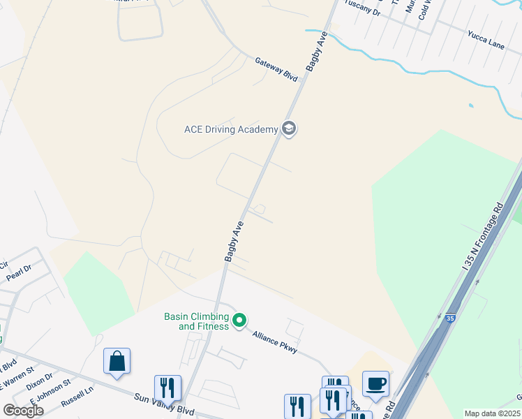 map of restaurants, bars, coffee shops, grocery stores, and more near 7461 Bagby Avenue in Waco