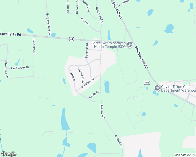 map of restaurants, bars, coffee shops, grocery stores, and more near 1808 Rutland Road in Tifton