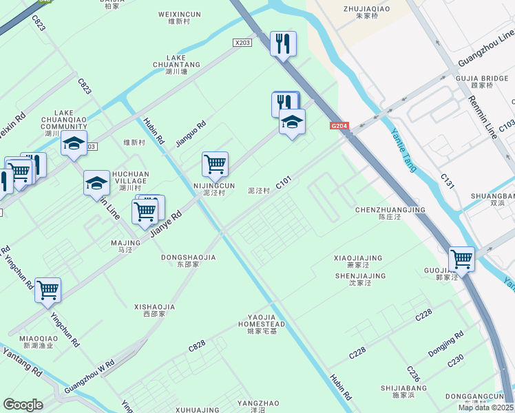 map of restaurants, bars, coffee shops, grocery stores, and more near Guang Zhou Xi Lu in Su Zhou Shi