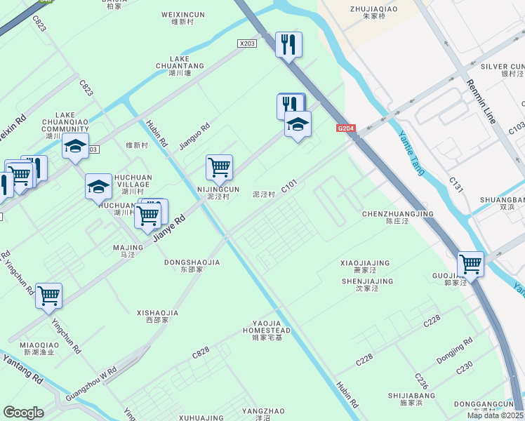 map of restaurants, bars, coffee shops, grocery stores, and more near Guang Zhou Xi Lu in Su Zhou Shi