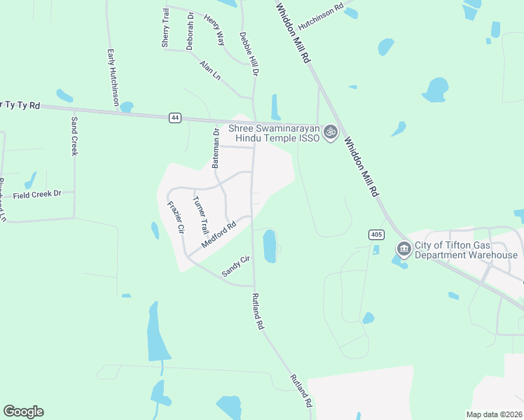 map of restaurants, bars, coffee shops, grocery stores, and more near 2001 Rutland Road in Tifton
