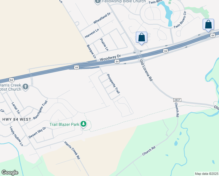 map of restaurants, bars, coffee shops, grocery stores, and more near 1203 Maverick Trail in McGregor