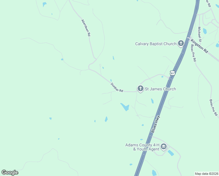 map of restaurants, bars, coffee shops, grocery stores, and more near 45-53 Dunbar Road in Natchez