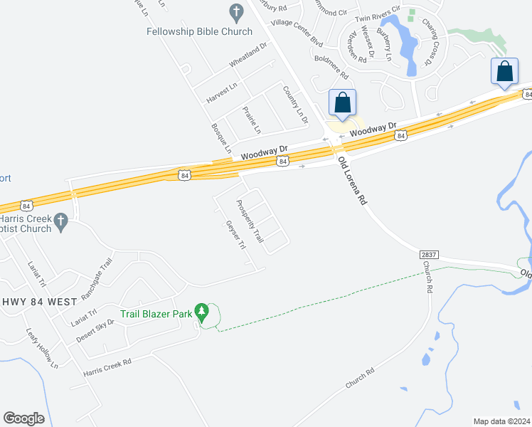 map of restaurants, bars, coffee shops, grocery stores, and more near 1213 Maverick Trail in McGregor
