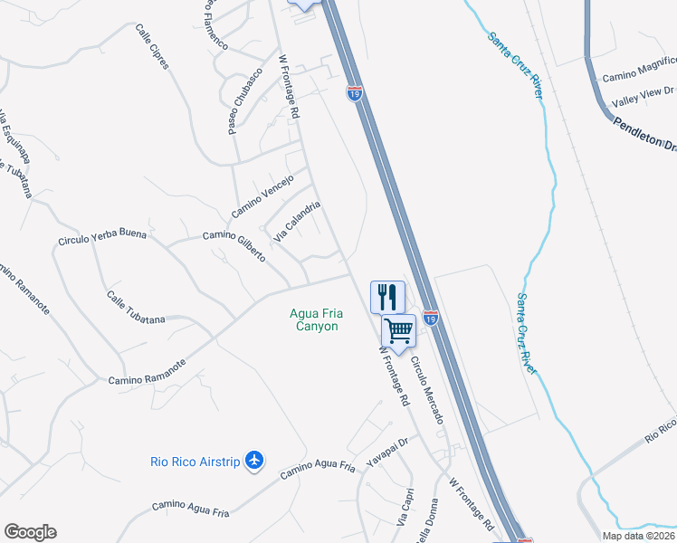 map of restaurants, bars, coffee shops, grocery stores, and more near 1214 West Frontage Road in Rio Rico