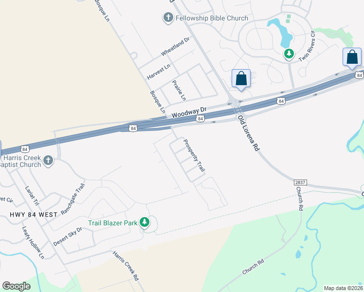 map of restaurants, bars, coffee shops, grocery stores, and more near 1211 Sironia Trail in McGregor